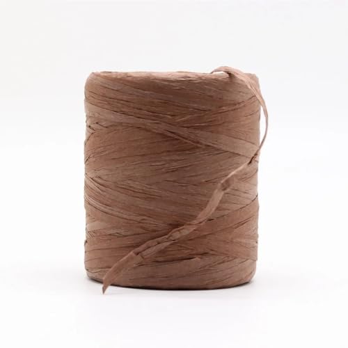 Natürlicher Bast, Strohseil, Garn, Bastelpapier, Band, Handwerk, Häkeln, Sommerhut, Tasche, Korb, Strickmaterial für DIY-Dekoration, Geschenkverpackungen (180 m, Kaffee) von Zscendence