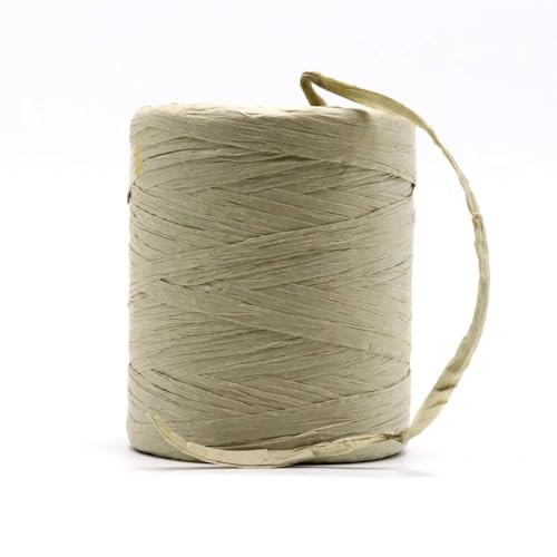 Natürlicher Bast, Strohseil, Garn, Bastelpapier, Band, Handwerk, Häkeln, Sommerhut, Tasche, Korb, Strickmaterial für DIY-Dekoration, Geschenkverpackungen (180 m, Matcha) von Zscendence