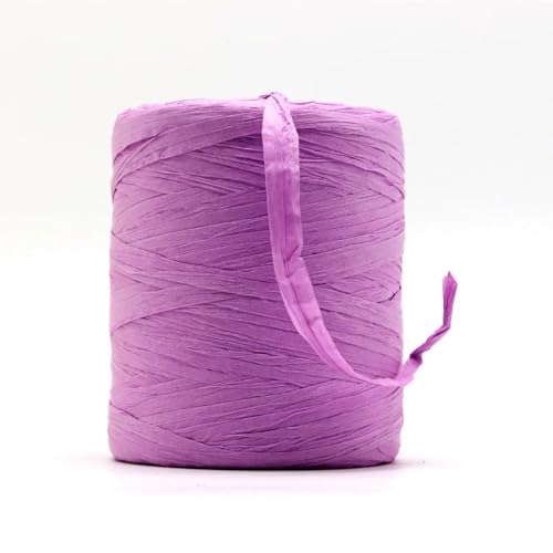 Natürlicher Bast, Strohseil, Garn, Bastelpapier, Band, Handwerk, Häkeln, Sommerhut, Tasche, Korb, Strickmaterial für DIY-Dekoration, Geschenkverpackungen (180 m, lila) von Zscendence