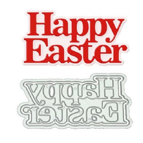 Happy Easter Stanzformen für Kartenherstellung, Metall-Stanzformen, Prägepapier-Stanzformen für Scrapbooking, DIY, Album, Kartenherstellung von Zshyocta