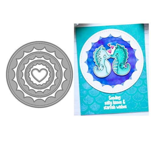 Runde Stanzformen mit gewelltem Rand für Kartenherstellung, Metall-Stanzformen, Prägepapier-Stanzformen für Scrapbooking, DIY, Alben, Kartenherstellung Runde Stanzformen mit gewelltem Rand für Kartenherstellung, Metall-Stanzformen, Prägepapier-Stanzformen für Scrapbooking, DIY, Alben, Kartenherstellung von Zshyocta