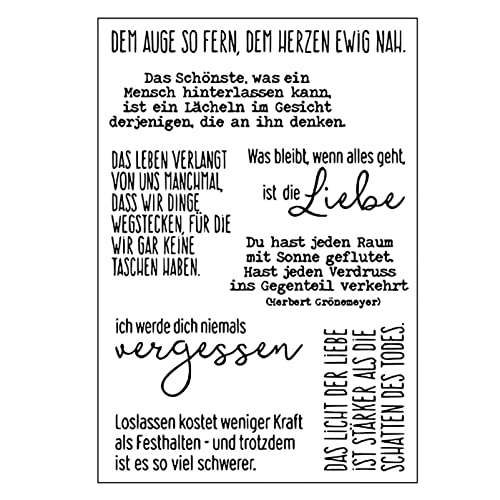 Silikonstempel Sprüche Deutsch,Clear Stamps Deutsch Transparente Stempel für Bastelarbeiten, Scrapbooking, Prägung, Fotoalbum, Dekoration (20) von Zshyocta