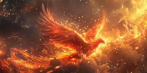 Diamond Painting Großes XXL 100x200cm, DIY 5D phoenix Diamant Painting Bilder Kinder, Fantasy Diamond Painting Erwachsene Bastelset, Diamand Art Painting Strass Stickerei Set, Zimmer Deko Wohnzimmer von Zsoxooll