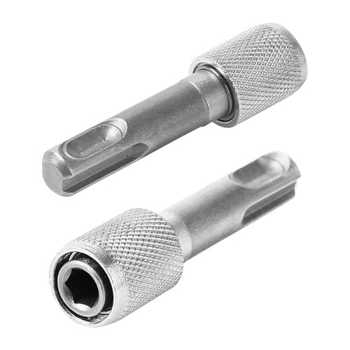 2 Stück Sds Plus Adapter Schaft,6.35 mm Sds Bithalter,Silber Bohrfutter Adapter,Spannfutter Ersatzteile,Erdbohrer Bohrerhalter SDS-Adapterzubehör für Impact Drill Hammer Drill,Sechskant Rundschaft von Ztolbriy
