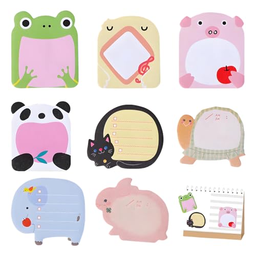 Ztolbriy 8 Stück Kleine Blöcke für Kinder Mitgebsel, Klebezettel, Cartoon Haftnotizen, Selbstklebende Notizblöcke, Kleine Geschenke für Schüler Kindergeburtstag,Lustige Klebezettel mit 8 Tierdesigns von Ztolbriy