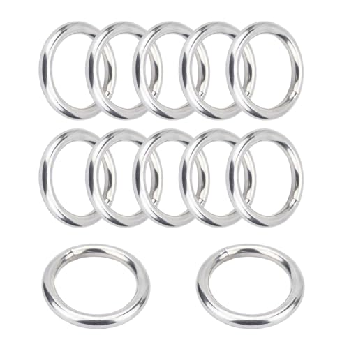 Ztolbriy 12 Stück Edelstahl O-Ringe 304 – 30mm Außendurchmesser | 3mm Dicke | Geschweißte Metallringe für Camping, Hundeleinen & DIY von Ztolbriy