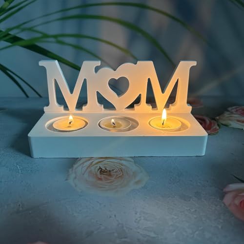 Kerzenhalter Silikon Gießform Harzform Dekorative Mama Kerzenständer Silikonform Epoxidharz Formen DIY für Muttertag von Zuasdvnk