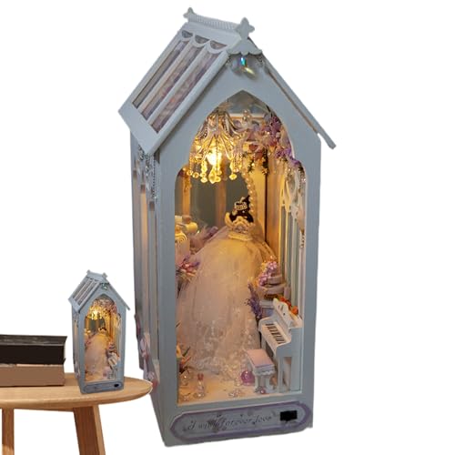 Zuasdvnk Book Nook Decor | Miniatur-Haus-Puzzle-Buchstützen, 3D-Holzpuzzle-Buchstütze für Schreibtisch-Bücherregal, dekorative Buchecke mit LED-Licht Zuasdvnk Book Nook Decor | Miniatur-Haus-Puzzle-Buchstützen, 3D-Holzpuzzle-Buchstütze für Schreibtisch-Bücherregal, dekorative Buchecke mit LED-Licht von Zuasdvnk
