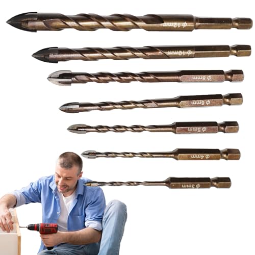 Zuasdvnk Mauerwerk-Bohrer-Set,Mauerbohrer Für Betonwände - 7er-Set Hochleistungs-Präzisionsbohrer Für Holz Keramik Marmor Aluminium Granit Glas Mit Hammerfunktion Zuasdvnk Mauerwerk-Bohrer-Set,Mauerbohrer Für Betonwände - 7er-Set Hochleistungs-Präzisionsbohrer Für Holz Keramik Marmor Aluminium Granit Glas Mit Hammerfunktion von Zuasdvnk