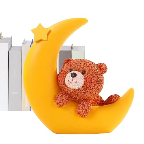 Zuasdvnk - und Mondkuchentopper, Bär schlafen auf Mondkuchen Topper | Dekorative Skulptur für Schreibtisch,Dekorative Tabletop Ornament, Kuchendekoration Mondbärskulptur für Heimtisch von Zuasdvnk