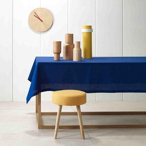 Tischdecke, einfarbig, Zucchi Fusion, ohne Servietten aus reiner Baumwolle, hergestellt in Italien, 140 x 180 cm, Blau von Zucchi