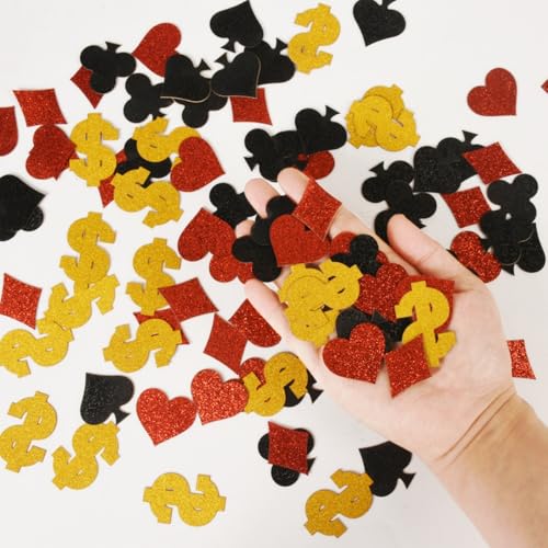 100 Stück Casino Konfetti Poker Glitzer Konfetti für Casino Party Dekoration 100 Stück Casino Konfetti Poker Glitzer Konfetti für Casino Party Dekoration von Zuisytm
