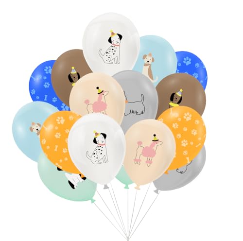 16 Stück 12 Zoll Hundeballons, Niedliche Hunde-Latexballons, Hundepfotenballons für Hundegeburtstag Partyzubehör (Hund) von Zuisytm