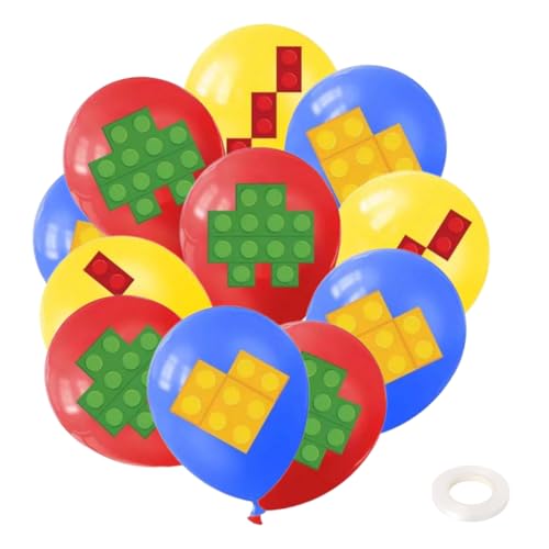 18 Stück 12 Zoll Ballons Latex Ballons Niedliche Für Geburtstag Baby Dusche Thema Party Dekorationen (building block) von Zuisytm