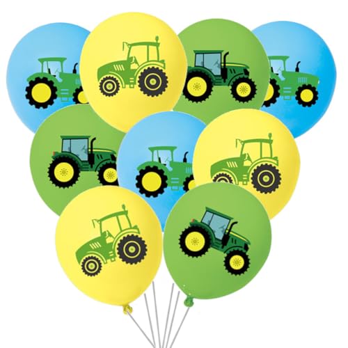 18 Stück 12 Zoll Traktor Ballons Traktor Latex Ballons für Geburtstag Bauernhof Baby Dusche Traktor Thema Party Kindergarten Dekorationen (Traktor) von Zuisytm