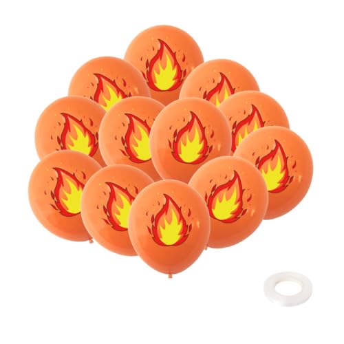 20 Stück 12 Zoll Flamme Ballons, Feuer Latex Ballons für Geburtstagsfeiern, Feuerwehrauto Party Dekoration (fire) von Zuisytm