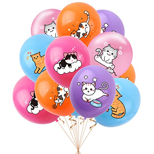 20 Stück 12 Zoll Katze Ballons farbige Katze Latex Ballons für Geburtstag Katze Thema Party Dekorationen (Katze) von Zuisytm