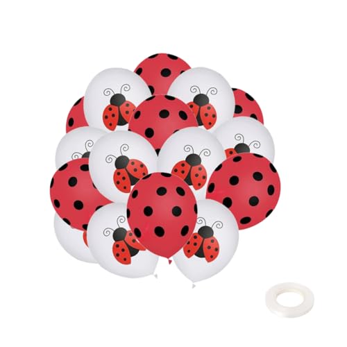 20 Stück 12 Zoll Marienkäfer Ballons Red Dot Latex Ballons für Geburtstag Marienkäfer Thema Party Dekorationen (Marienkäfer) von Zuisytm