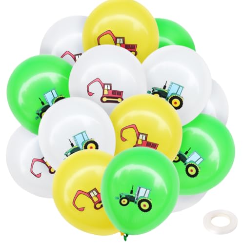 20 Stück 12 Zoll Traktor Ballons Bau Latex Ballons für Geburtstag Thema Party Dekorationen (tractor) von Zuisytm