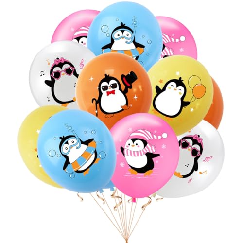 20 Stück 12 Zoll Pinguin Ballons Latex Ballons Winter Ballon für Geburtstag Baby Dusche Pinguin Thema Party Dekorationen von Zuisytm