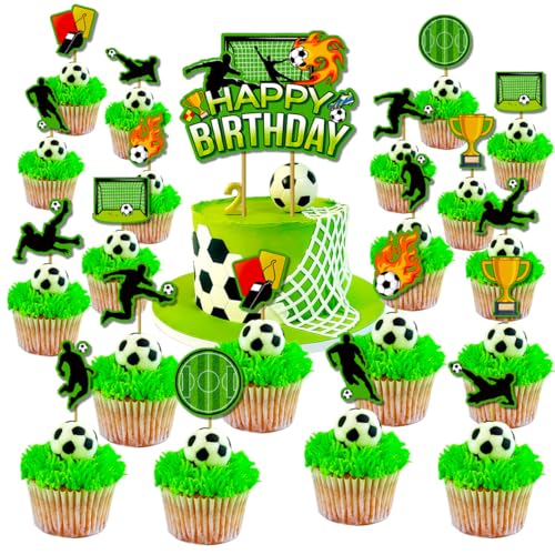 21 Pcs Fußball Kuchen Topper Fußball Cupcake Topper für Geburtstag Fußball Party Kuchen Dekoration 21 Pcs Fußball Kuchen Topper Fußball Cupcake Topper für Geburtstag Fußball Party Kuchen Dekoration von Zuisytm