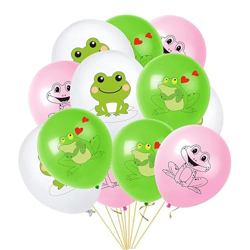 24 Stück 12 Zoll Frosch Luftballons Niedlicher Frosch Latex Luftballons Für Geburtstag Party Baby Dusche Kindergarten Dekorationen (Frosch) von Zuisytm