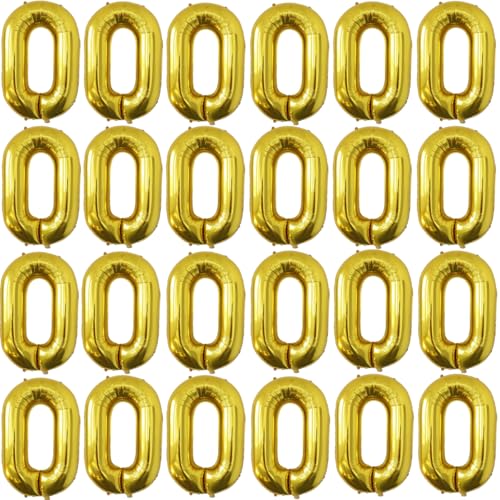 24 Stück Goldkette Luftballons 40,6 cm Retro Folienballon für 80er 90er Jahre Vintage Party Dekoration von Zuisytm