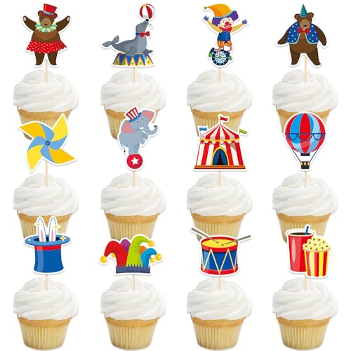 24 Stück Zirkus Cupcake Topper Tiere zeigen Cupcake Topper für Zirkus Party Kuchen Dekoration 24 Stück Zirkus Cupcake Topper Tiere zeigen Cupcake Topper für Zirkus Party Kuchen Dekoration von Zuisytm