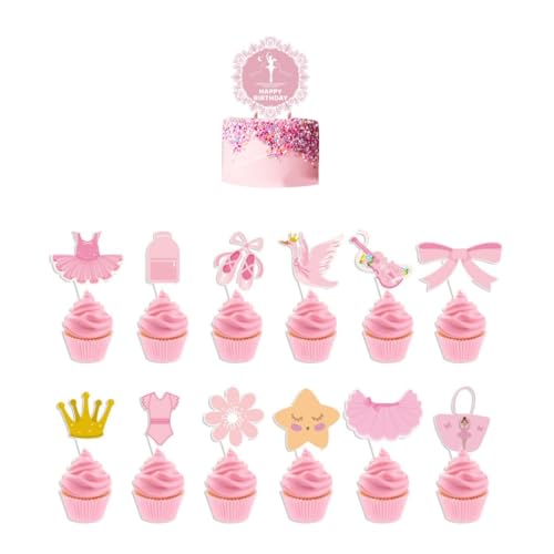 Zuisytm 25 Stück Ballett Kuchen Topper Tanzen Mädchen Cupcake Dekoration - Pastellfarben, Ideal für Ballett Party, Geburtstag, Baby Duschen, Tanzen Thema Partei von Zuisytm