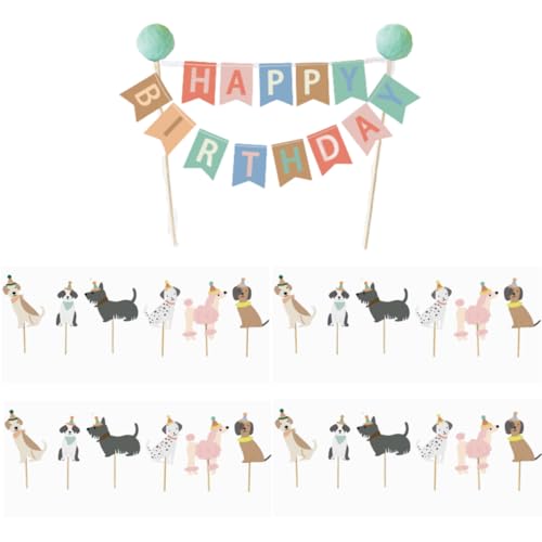 25 Stück niedliche Hund Kuchen Topper Hund Cupcake Dekoration Hund Geburtstag Party Zubehör (dog) von Zuisytm