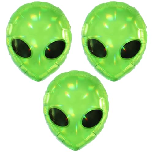 3 Stück Alien Luftballons, 45cmx45cm Weltraum Folienballons für Geburtstag Weltraum Thema Party Dekoration von Zuisytm