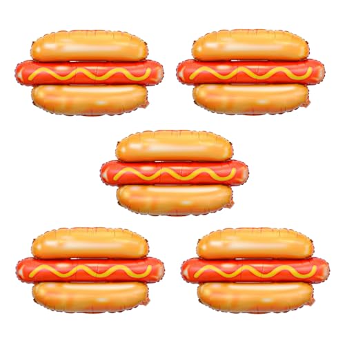 5 Stück Hotdog-Ballon, 72 x 59 cm, Folienballon für Geburtstagsparty-Dekoration (Hotdog) von Zuisytm