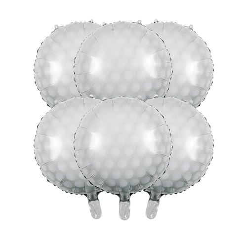 6 Stück Sport-Folienballon, Fußball, Basketball, Golf, Volleyball, Ballon, metallische Luftballons, Sportspiel-Luftballons für Jungen, Babyparty, Geburtstag, Sport Themenparty (golf) von Zuisytm