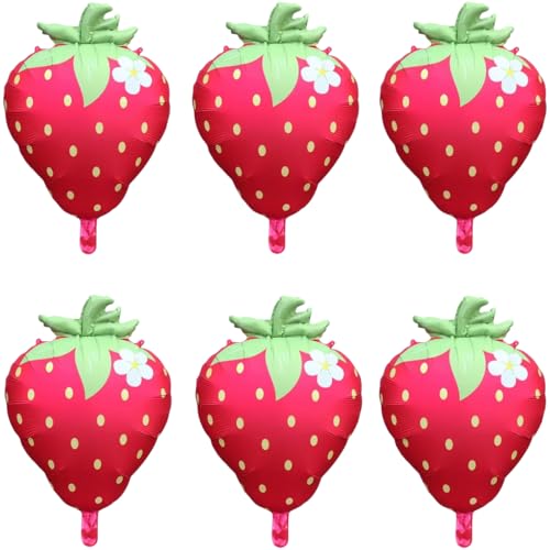 6 x Erdbeer-Ballons für Geburtstagsparty, Jubiläumsfeier von Zuisytm