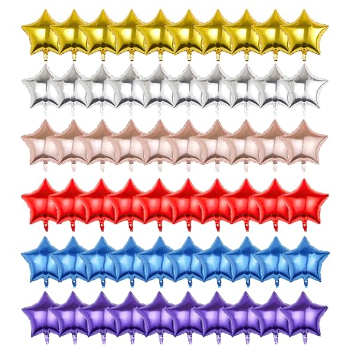 60 Stück Gold Silber Sterne Ballon Bunte Folienballons 5 Zoll Luftballons Rot Blau Roségold Lila Sternballons für Weihnachten Geburtstage Valentinstag Verlobung Hochzeit Babyparty 60 Stück Gold Silber Sterne Ballon Bunte Folienballons 5 Zoll Luftballons Rot Blau Roségold Lila Sternballons für Weihnachten Geburtstage Valentinstag Verlobung Hochzeit Babyparty von Zuisytm