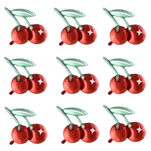 9 Stück Kirsch-Ballon, Frucht-Folienballon, 50 cm x 52 cm, Kirsche für Geburtstag, Kirsch-Mottoparty-Dekoration 9 Stück Kirsch-Ballon, Frucht-Folienballon, 50 cm x 52 cm, Kirsche für Geburtstag, Kirsch-Mottoparty-Dekoration von Zuisytm