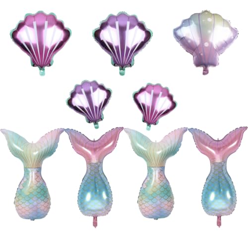 9 Stück Meerjungfrau Muschel Ballon Folienballon für Ozean Party Meerjungfrau Thema Party Dekoration 9 Stück Meerjungfrau Muschel Ballon Folienballon für Ozean Party Meerjungfrau Thema Party Dekoration von Zuisytm