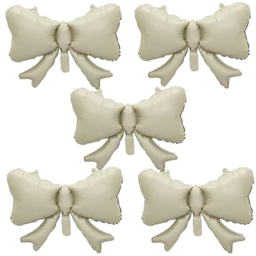 Folienballon, Schleife, 41 x 51,5 cm, für Geburtstag, Jahrestag, Babyparty, Hochzeit, Party, Dekoration, Weiß, 5 Stück Folienballon, Schleife, 41 x 51,5 cm, für Geburtstag, Jahrestag, Babyparty, Hochzeit, Party, Dekoration, Weiß, 5 Stück von Zuisytm