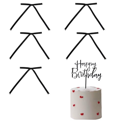 Kuchendekoration "Happy Birthday", Schleife, Kuchendekoration (schwarz) von Zuisytm