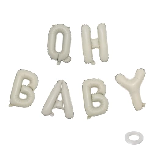 OH BABY Luftballons, 40,6 cm, Folienballon, Brautbanner mit 1 Packung Band für Party-Dekoration (OH BABY) von Zuisytm