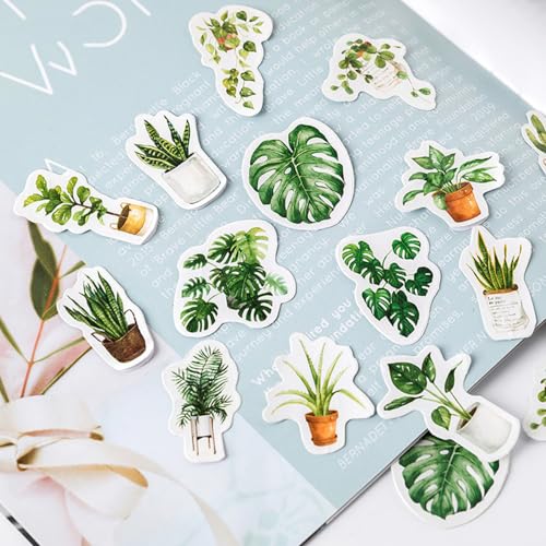 Scrapbook Aufkleber in Mini Größe, 92 Stück, Doraking DIY Dekoration, Reiseaufkleber, Life-Set für Reisetasche, Laptop, Planer, Kalender, Sammelalbum, Koffer, Notizbücher (PLANT) von Zuisytm