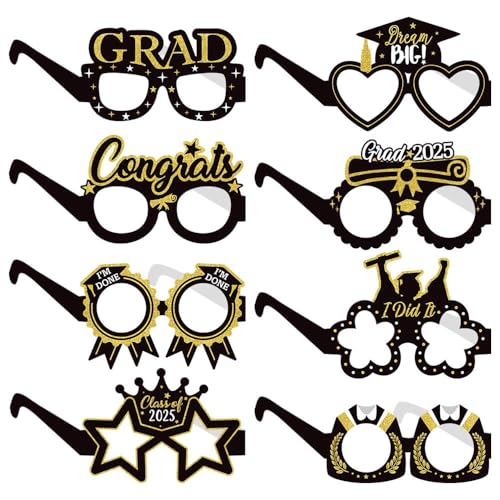 Zuisytm 8 Packs Grad Papier Brillen 2025 Graduation Party Brillen für Grad Party Dekoration Zuisytm 8 Packs Grad Papier Brillen 2025 Graduation Party Brillen für Grad Party Dekoration von Zuisytm