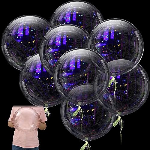 Zulbceo 8 Stück 50cm Transparent Bobo Luftballons, Runde Luftballons Wiederverwendbare Bubble Ballons für Geburtstag Party Haus Weihnachten Hochzeit Jahrestag Indoor und Outdoor von Zulbceo