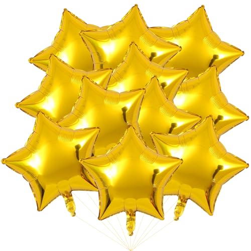 Zulbceo Stern Folienballons Golden 30 Stück,Stern Helium Luftballons, Hochzeitsdeko,Geburtstag Party Deko Supplies,Geburtstagsdeko oder Valentinstag von Zulbceo