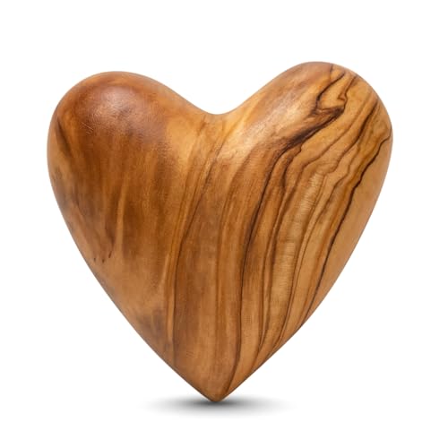 Zuluf Olivenholzherz, 5,1 x 5,1 cm, handgeschnitzt, Holzherz, Andenken, rustikale Tischdekoration, Hochzeitsdekoration, Valentinstagsgeschenk, Einweihungsgeschenk, Heimdekoration, handgefertigt in von Zuluf