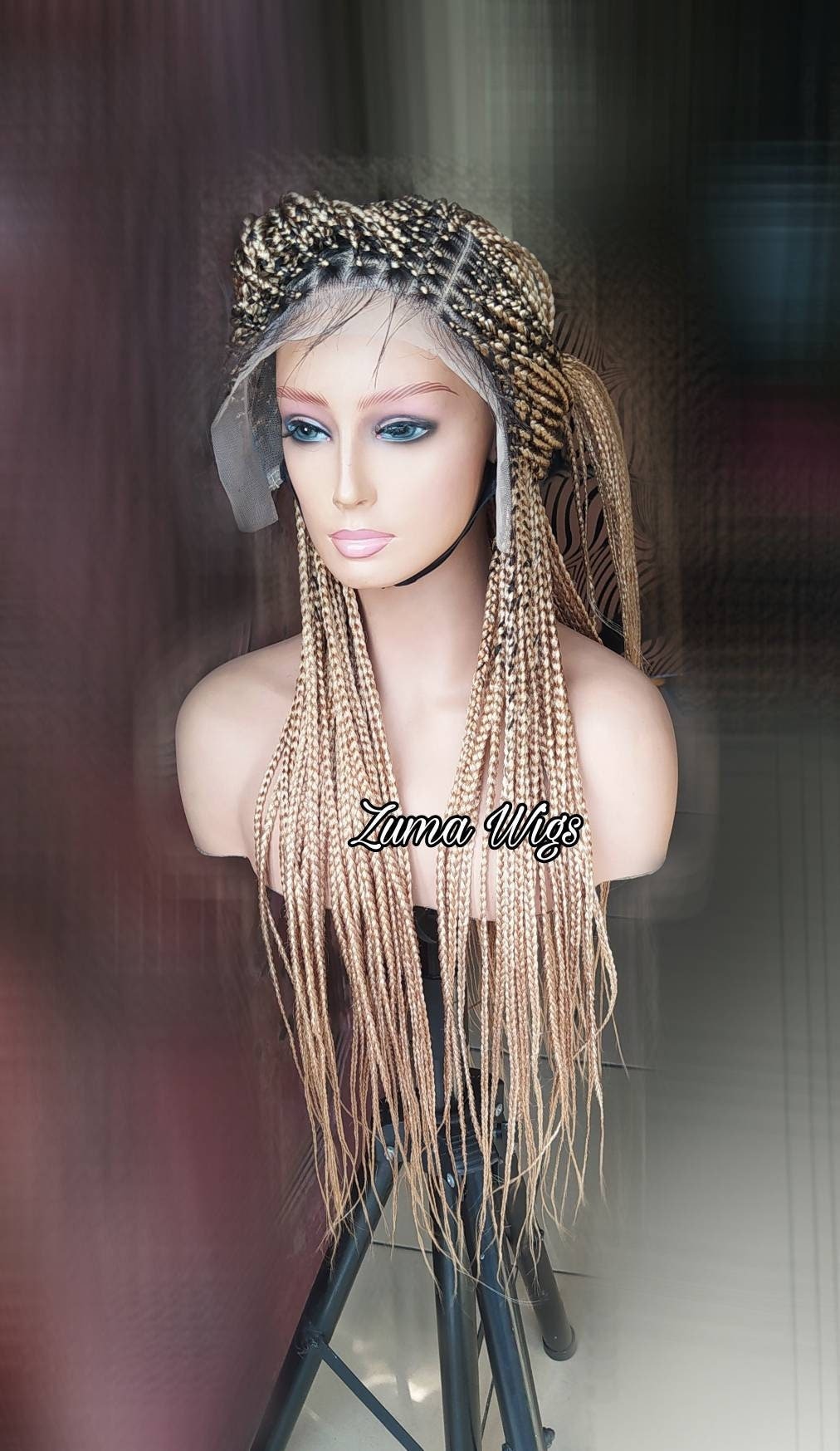 Geflochtene Perückenkiste Perücke Lace Front Blonde Zopfperücke, Auf Bestellung Geflochtene Perückenkiste Perücke Lace Front Blonde Zopfperücke, Auf Bestellung von ZumaWigs
