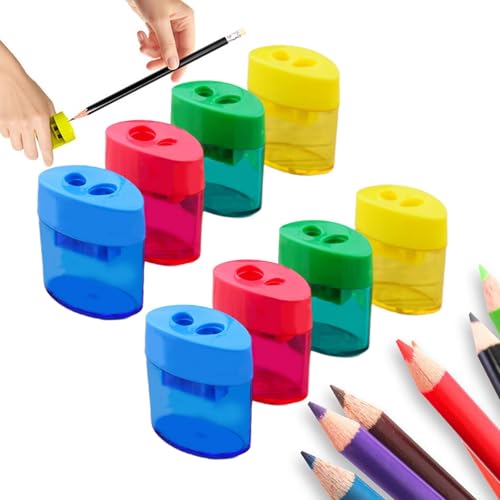 Small Pencil Sharpener with Container, Pack of 4 Sharpeners with Tin, Pencil Sharpener with Container, Can Sharpener, Thick and Thin Pens for School Office (Ellipse*8) von Zumylea