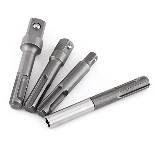 Bohrerhalter Verlängerungsstecker,Bithalter SDS Plus Schaft zu 1/4 "Sechskant-Sockel-Adapter + 1/4",3/8 ",1/2" Vierkant Bohrer Halter Verlängerungs-Steckverbinder,mit Hochleistungskonstruktion,4pcs Bohrerhalter Verlängerungsstecker,Bithalter SDS Plus Schaft zu 1/4 "Sechskant-Sockel-Adapter + 1/4",3/8 ",1/2" Vierkant Bohrer Halter Verlängerungs-Steckverbinder,mit Hochleistungskonstruktion,4pcs von Zunate