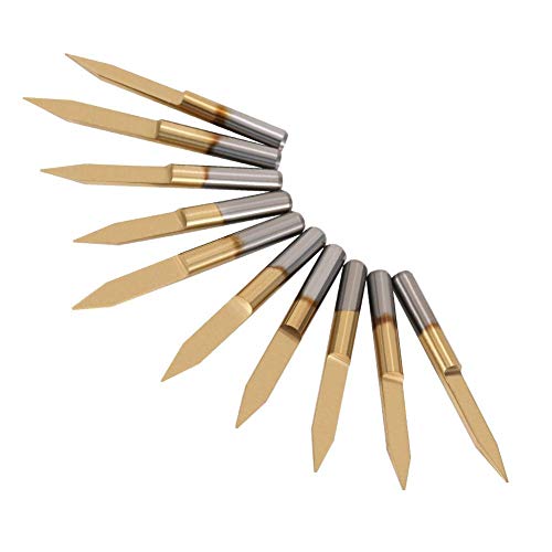 Hartmetall-Gravur Bit,3,175mm Hartmetall Gravieren CNC Fräser Bit Werkzeug mit transparenterm Kunststoffbox, 10pcs,30°,0.2 mm Hartmetall-Gravur Bit,3,175mm Hartmetall Gravieren CNC Fräser Bit Werkzeug mit transparenterm Kunststoffbox, 10pcs,30°,0.2 mm von Zunate
