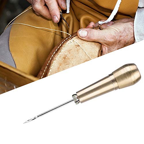 Zunate Griff aus Kupfer für Lederreparatur, Werkzeug zum Nähen und Reparieren mit 3 verschiedenen Nadeln von Zunate